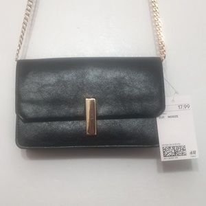 H&M Black Faux Leather Shoulder Bag
